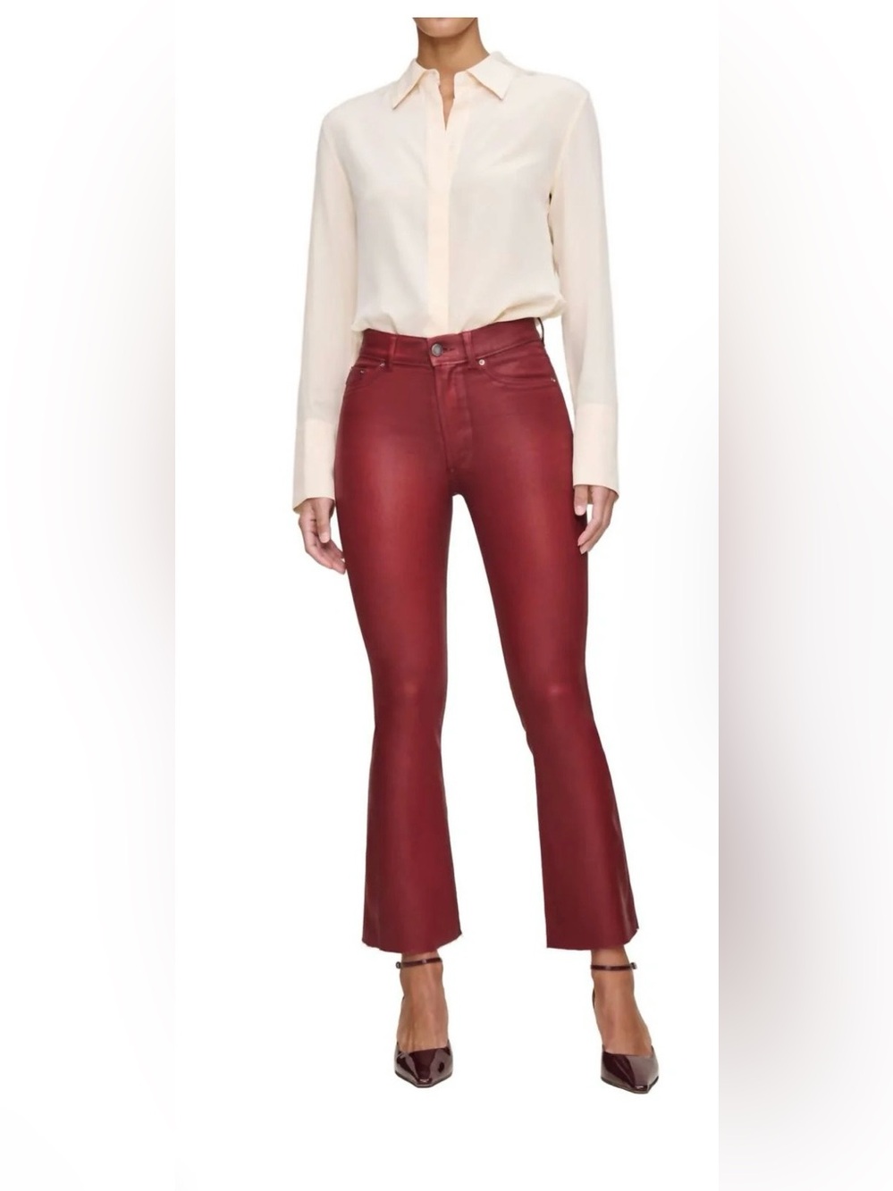 DL1961 Bridget High Rise Instasculpt Bootcut Jeans Cherry Coated Size 31 NWT